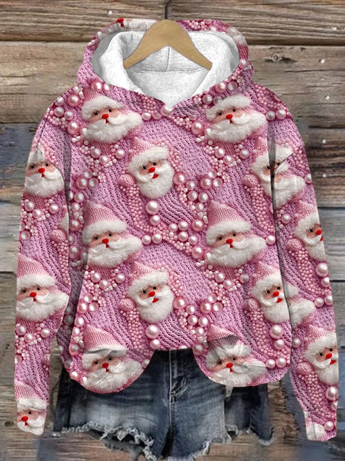 Women's Santa Print Hoodie
