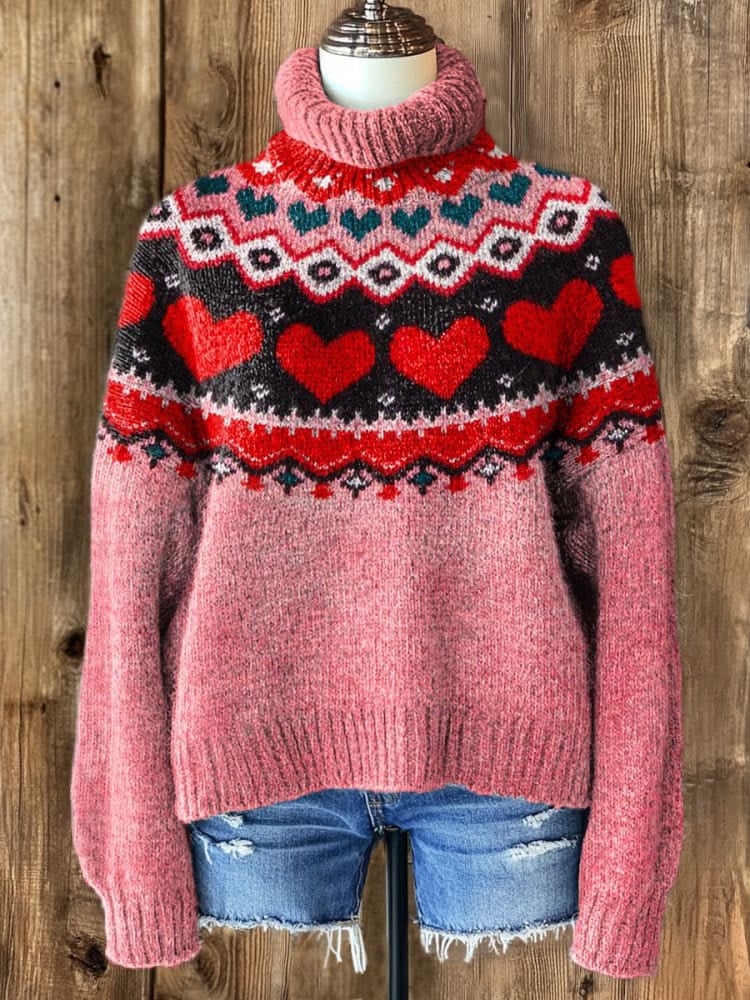 Merry Christmas Knitted Turtleneck Sweater