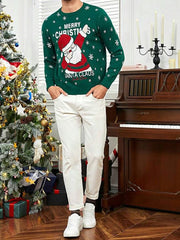 Christmas Pattern Color Block Sweater