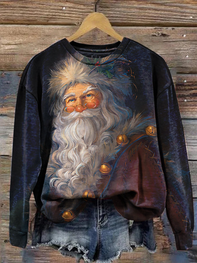 Christmas Woodland Santa Crew Neck Sweatshirt