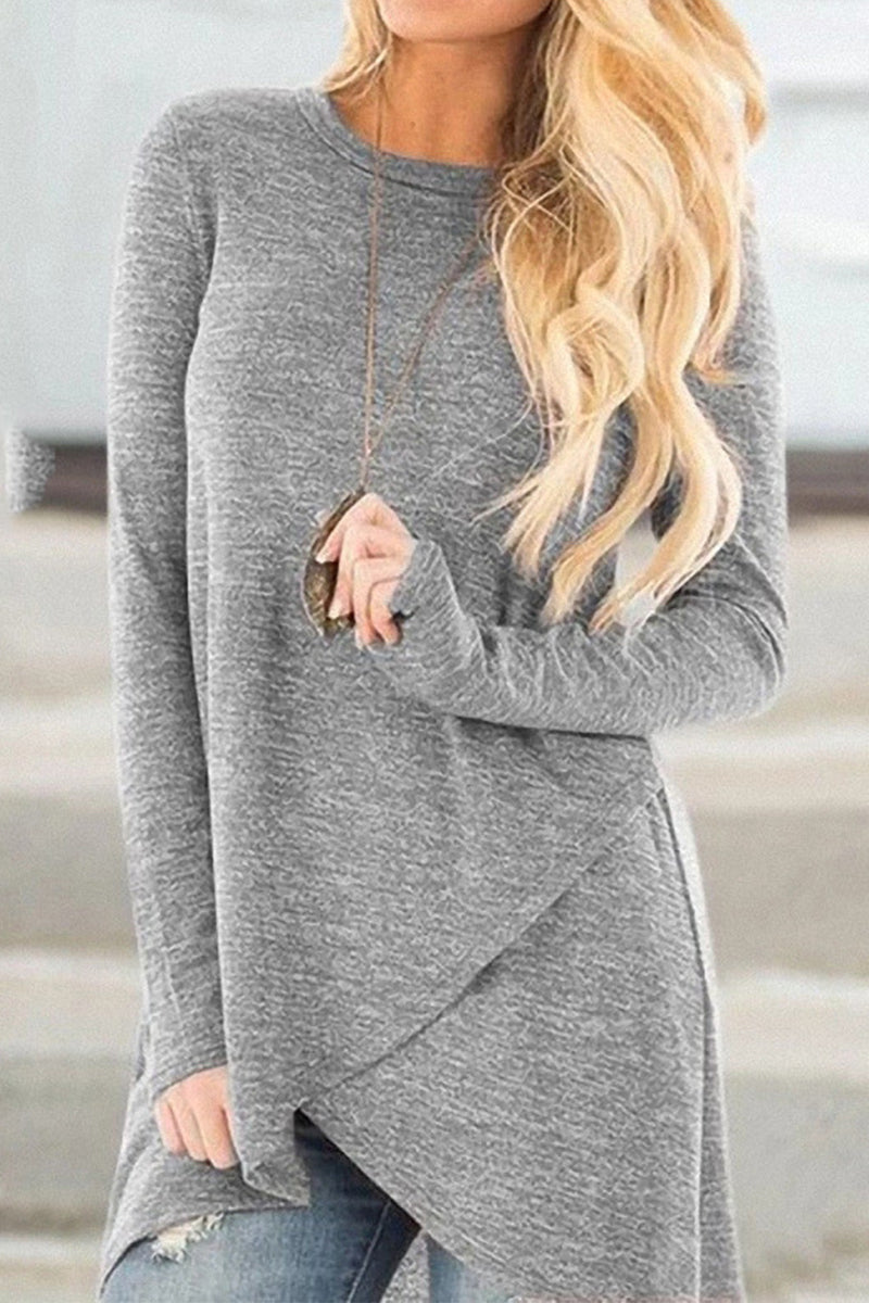 Casual Street Solid Solid Color O Neck Tops