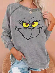 Merry Christmas Cartoon Fun Print Sweatshirt