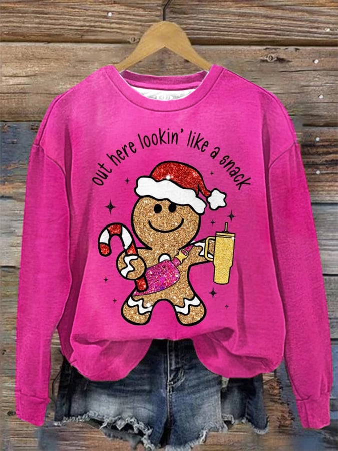 Christmas Out Here Lookin Like a Snack Printed Sweatshirt