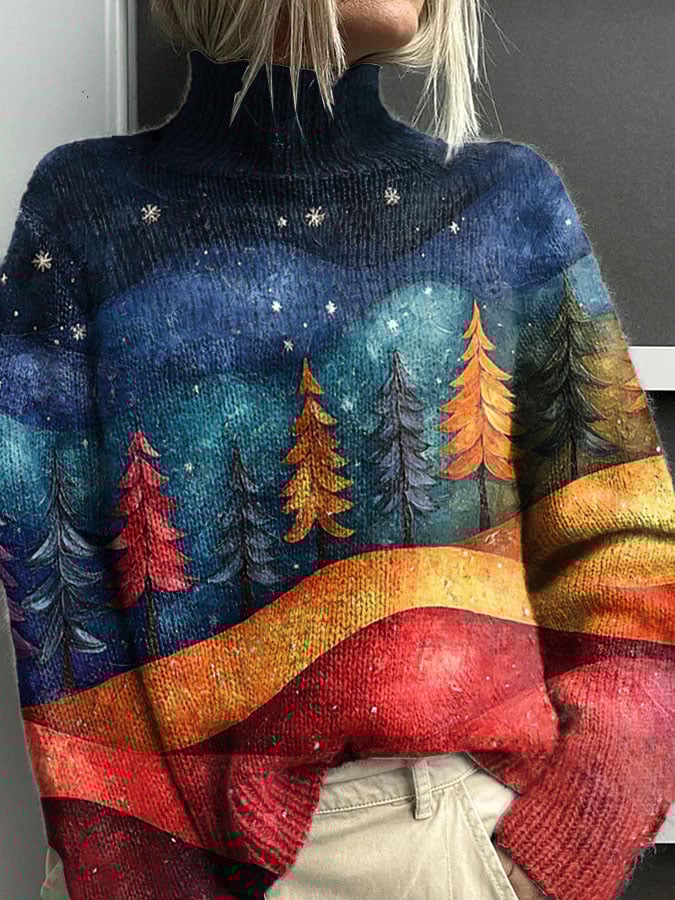 Christmas Tree Print Sweater