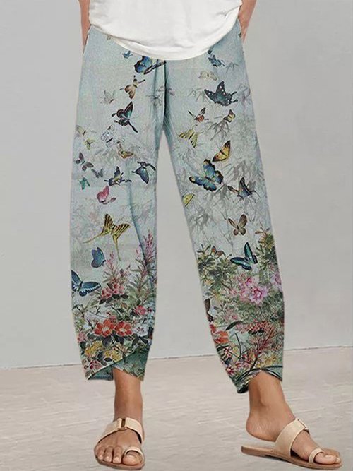 Floral Print Trousers