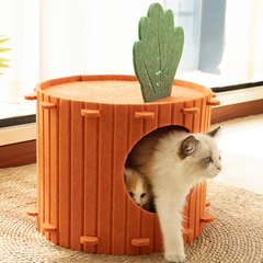 Carrot Cat Tunnel Felt Cave Bed