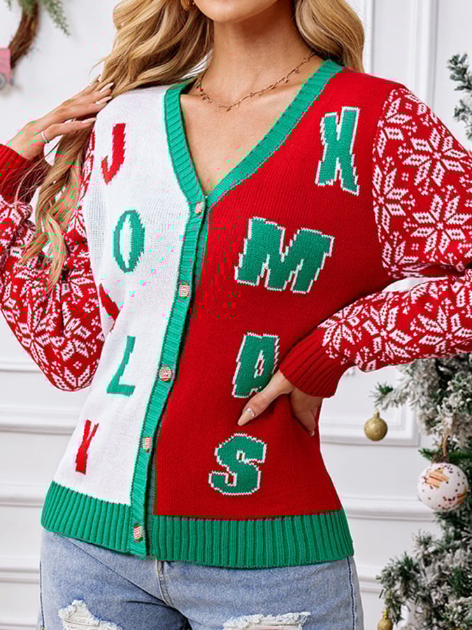 CChristmas Jacquard Wool Cardigan