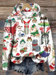 Christmas Pet Casual Print Sweatshirt