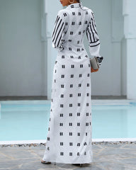 Print Twisted Design Shirt Dress