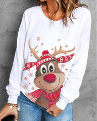 Christmas Round Neck Casual Sweatshirt