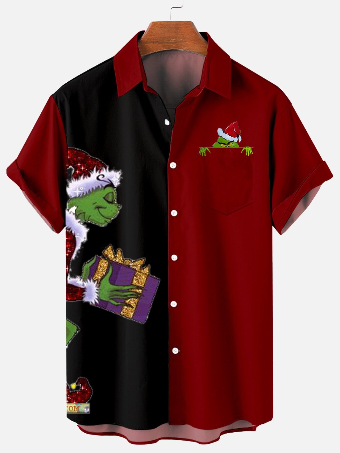 Christmas element large short sleeve shirt