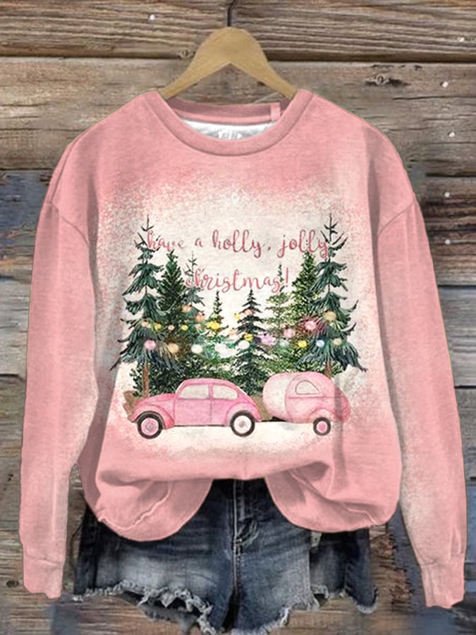 Have A Holly Jolly Christmas Print Long Sleeve Sweatshirt