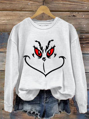 Christmas Cartoon Print Casual Sweatshirt