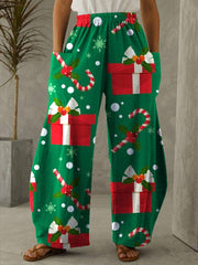 Christmas Print Vintage Casual Loose Pants