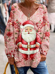 Women's Soft Skin Friendly Christmas Printed Top