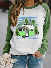 Merry Christmas Tree Print Sweatshirt