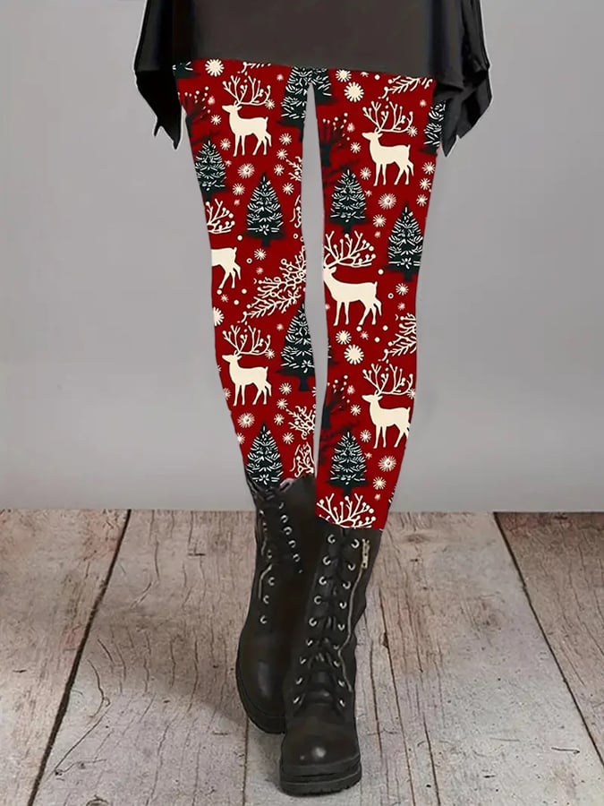 Christmas Print Flannel Leggings