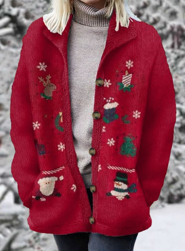 Merry Christmas Print Cardigan