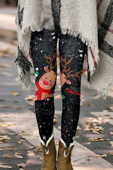 Christmas Snowflake Pattern Sheath Casual Leggings