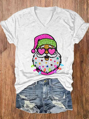 Shiny Santa Print T-Shirt