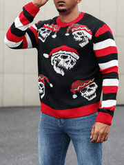 Christmas Pattern Color Block Sweater