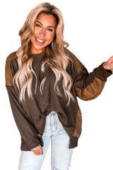 Exposed Seam Patchwork Oversized Top