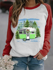 Merry Christmas Tree Print Sweatshirt