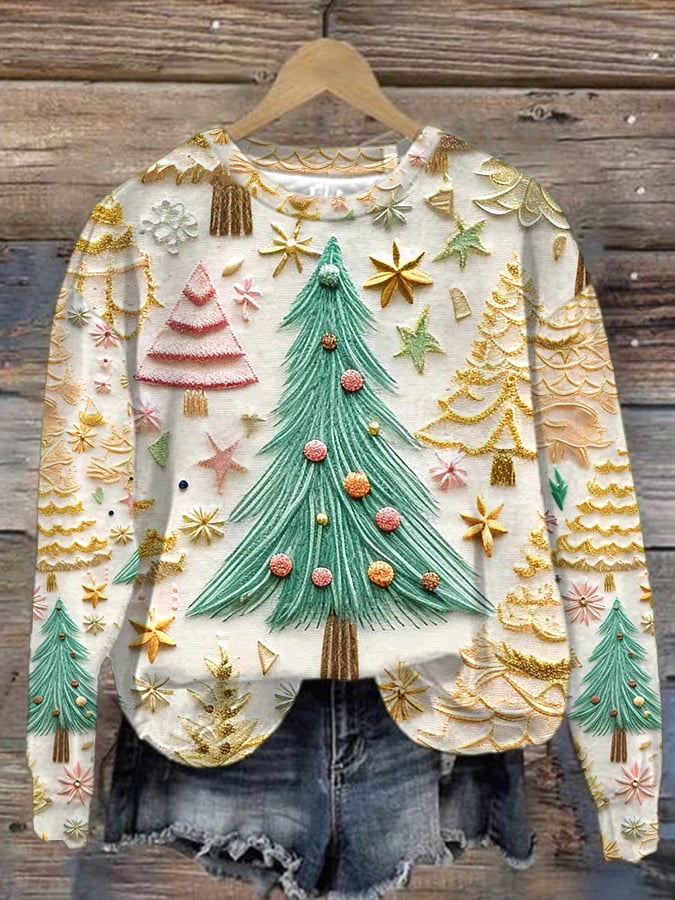 Christmas Print Long Sleeve Sweatshirt