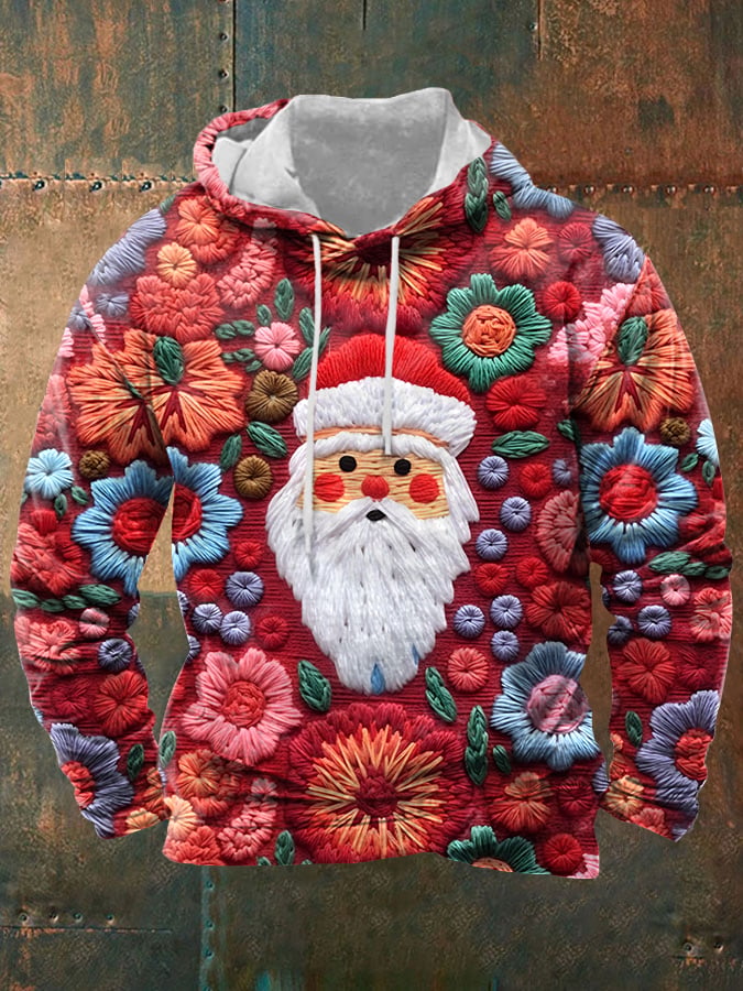 🔥BUY 3 GET 10% OFF🔥Santa Claus print hooded sweatshirt
