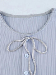 Solid Tie Front Bow Breasted Long Sleeve Knit