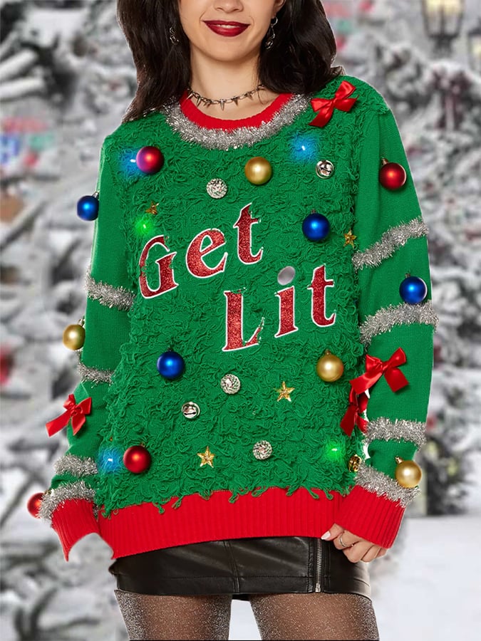 Christmas Get Ite  Print Casual Sweatshirt