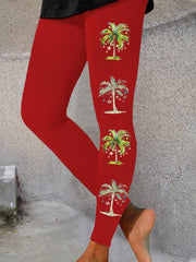Casual Merry Chrismas Printed Leggings