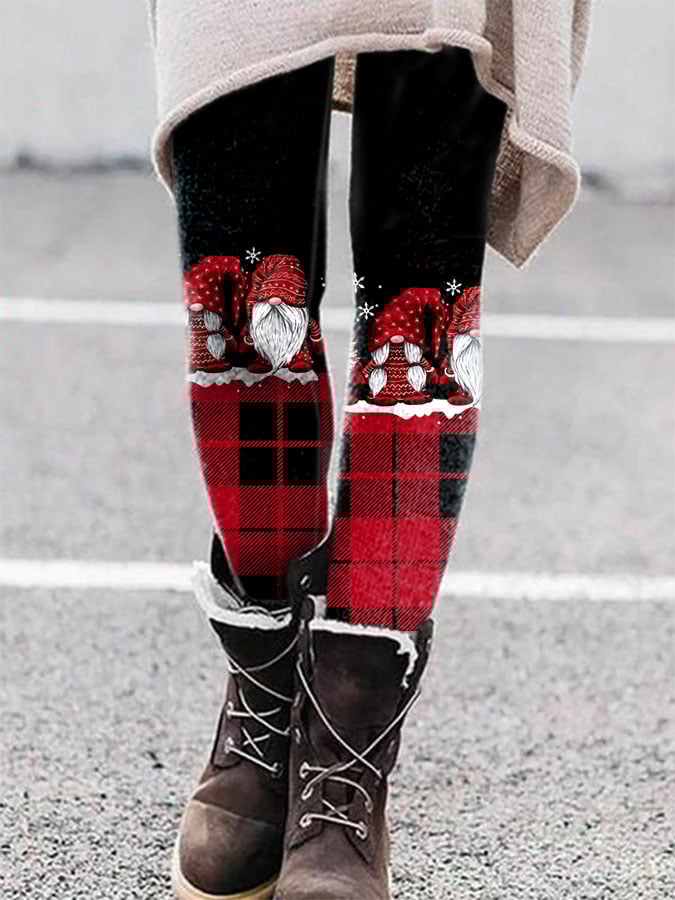 Casual Midget Plaid Print Leggings