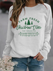 FARM FRESH Christmas trees Print Sweatshirt