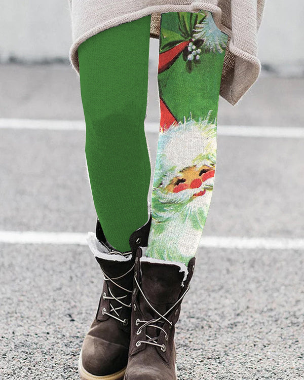 Green Santa Leggings