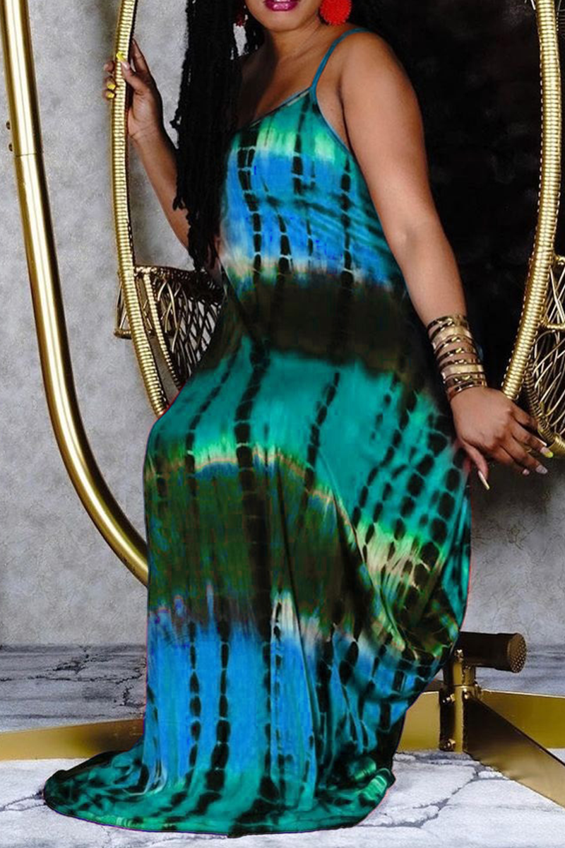 Tie Dye Pocket Detail Cami Maxi Dress