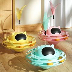 Cat Feather Tumbler Ball Tracks Interactive Cat Toys
