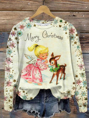 Little Angel And Deer Long Sleeve Top