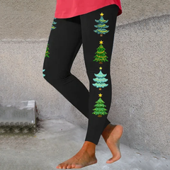 Christmas Tree Print Casual Casual Leggings
