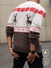 Christmas Pattern Color Block Sweater