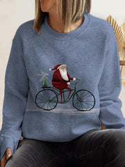 Santa Claus Round Neck Long Sleeve Top