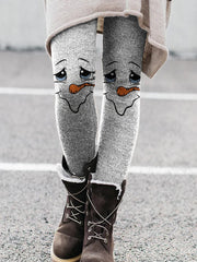 Christmas carrot expression cotton blend leggings