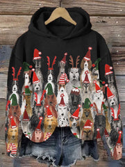 Christmas Dog Print Hoodie