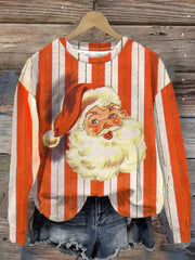 Christmas Vintage Print Long Sleeve Sweatshirt