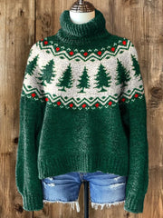 Merry Christmas Knitted Turtleneck Sweater