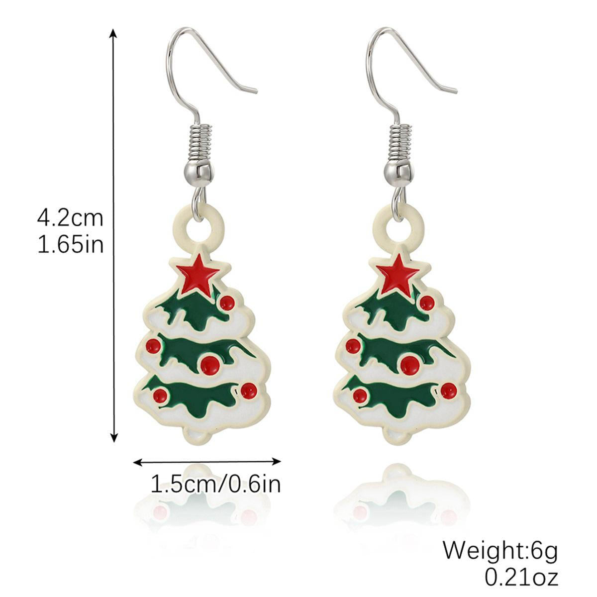 Christmas Tree Santa Snowflake Earring