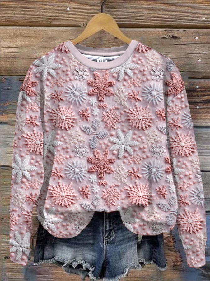 Christmas Pink Snowflake Sweatshirt