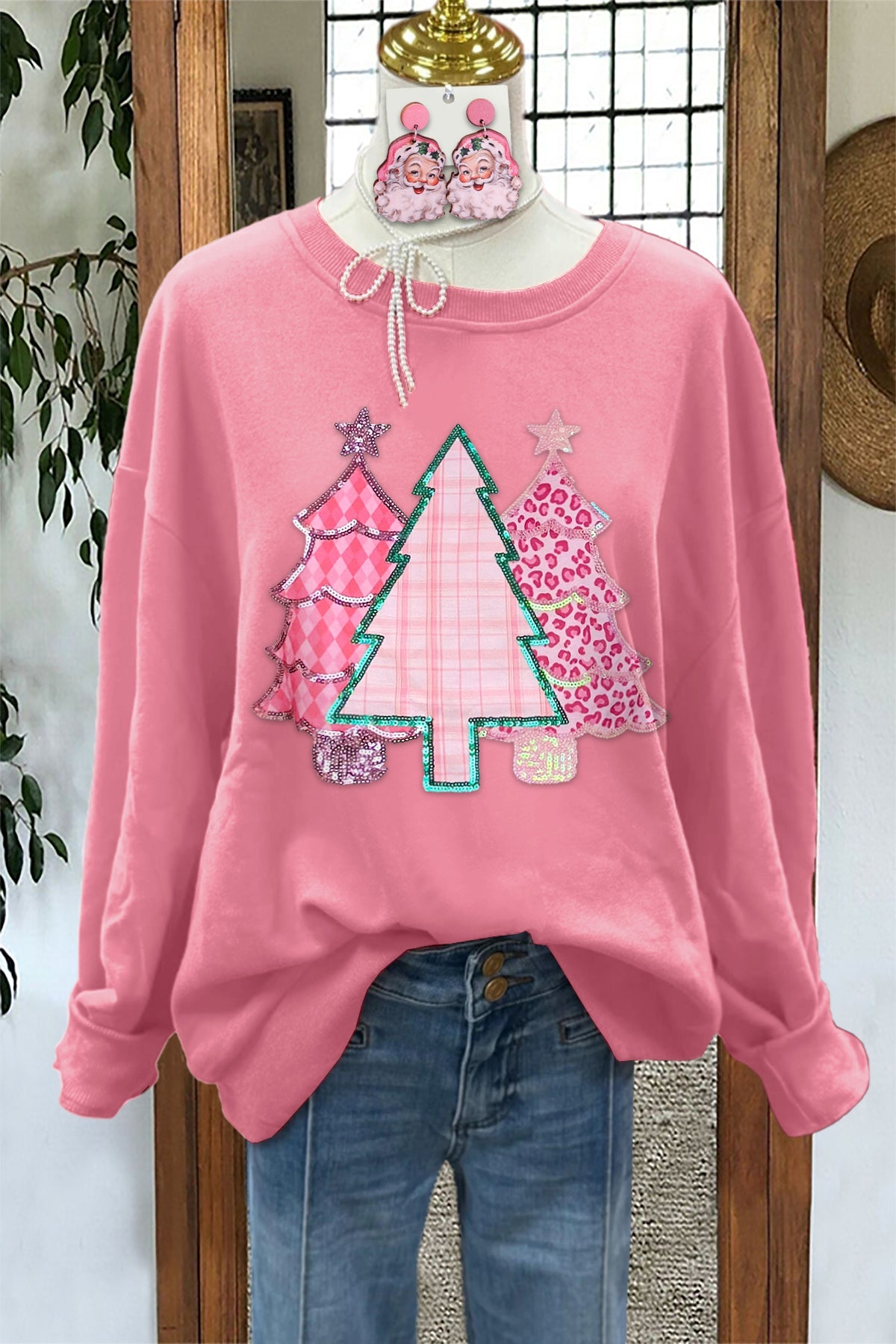 Sweet Christmas Tree Sequin Top