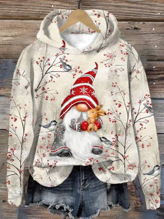 Casual Print Hoodie Long Sleeve Sweatshirt