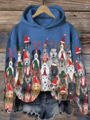 Christmas Dog Print Hoodie